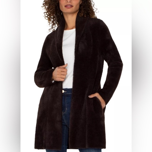 Liverpool Sweaters - Liverpool NWT Open Front shawl collar Mink cardigan Size Medium